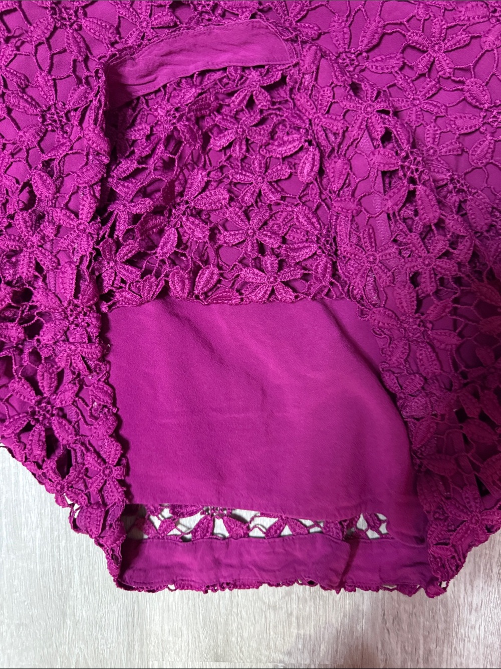 Hollister Magenta crochet Lace Short Sleeve knee length Dress - Picture 7 of 7